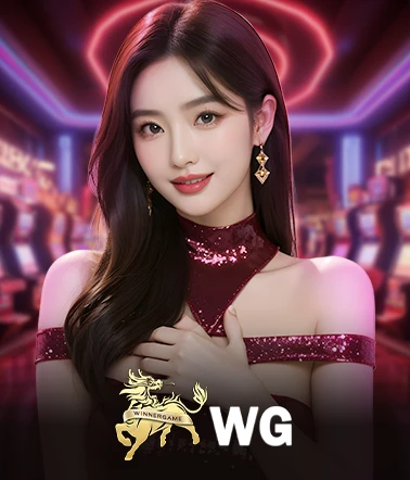 RK娛樂城WG真人封面圖，紅色燈光襯托荷官形象，展現奢華風格的真人遊戲品牌。